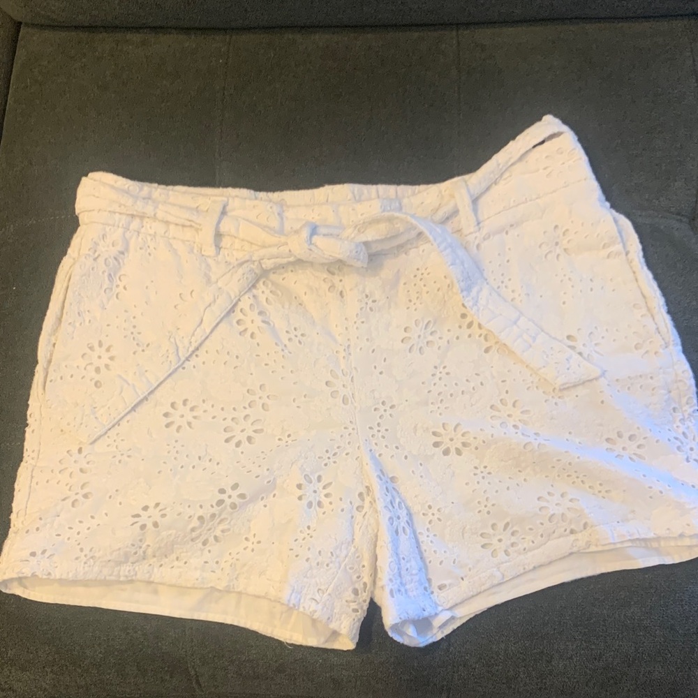 Charter Club High Waist White Eyelet Shorts